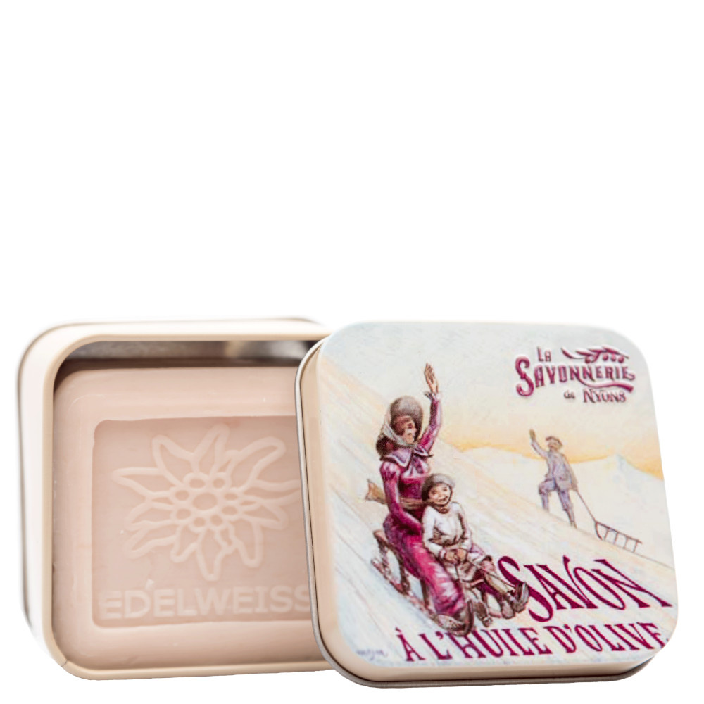 La savonnerie de nyons Savon 100g Eldeweiss et Boîte Métal Luge Savon