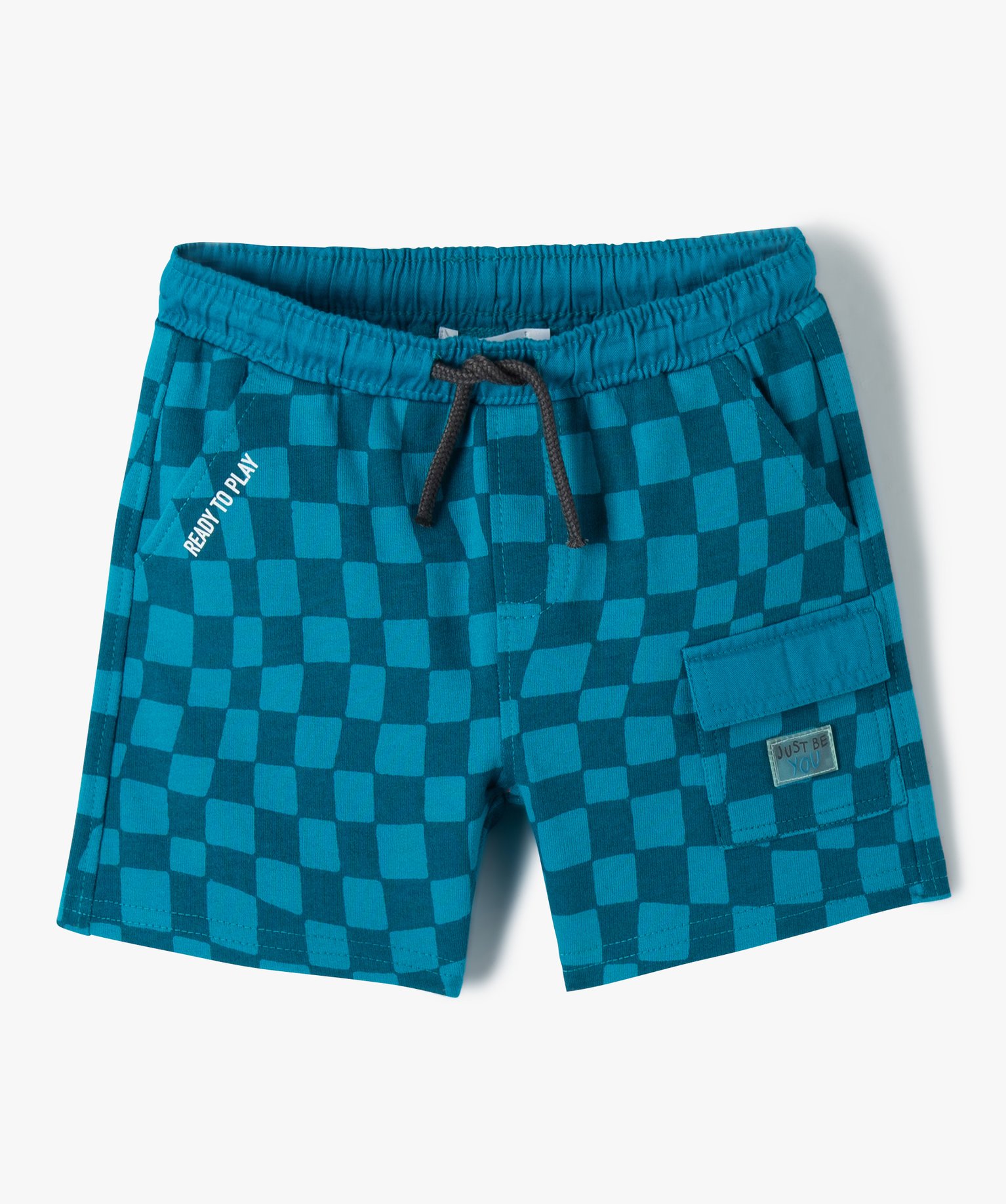 Short bébé Garçon en maille avec poche latérale bleu | GEMO