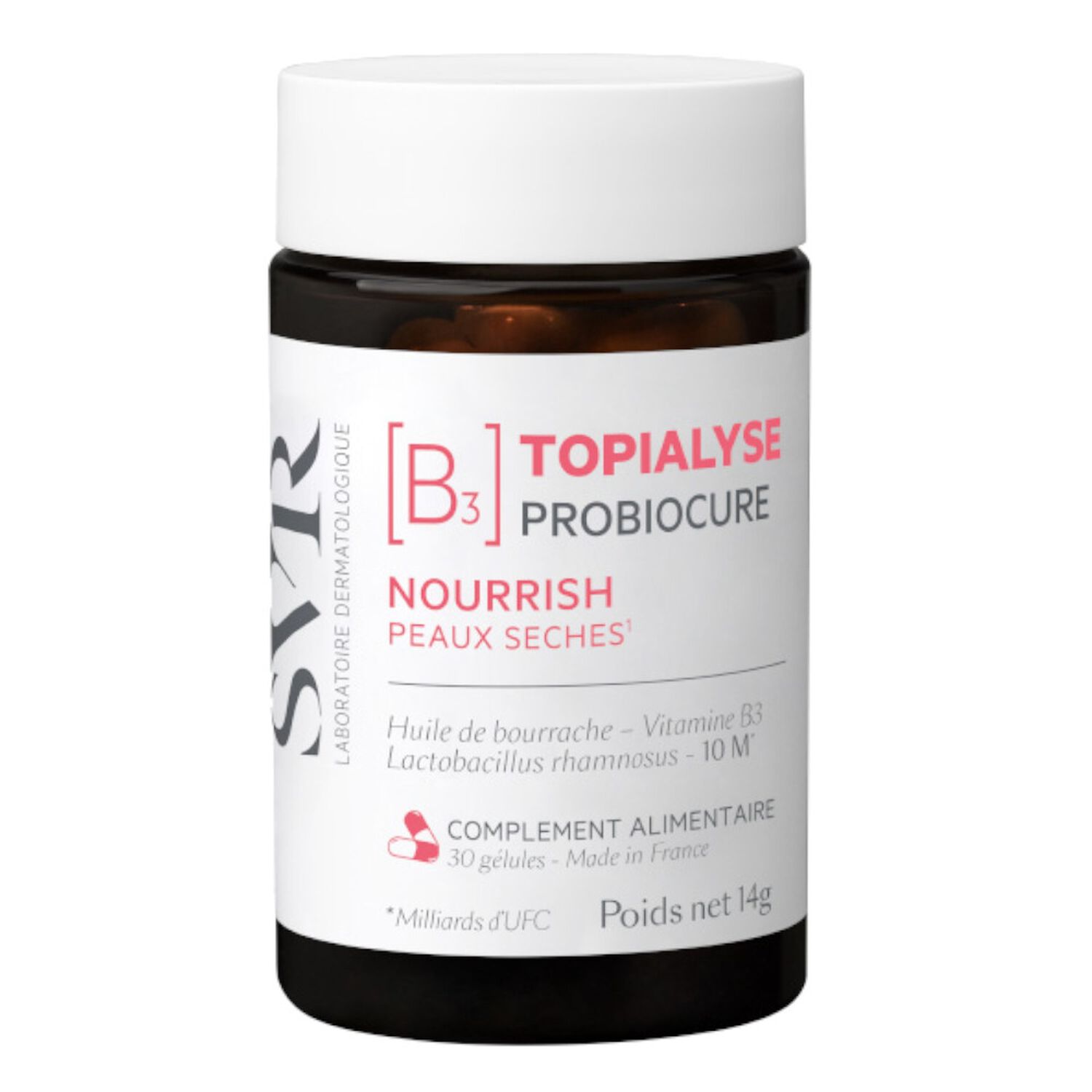 SVR Topialyse Probiocure Complément Alimentaire Dermatologique, Peaux Sensibles, Réactives 14G