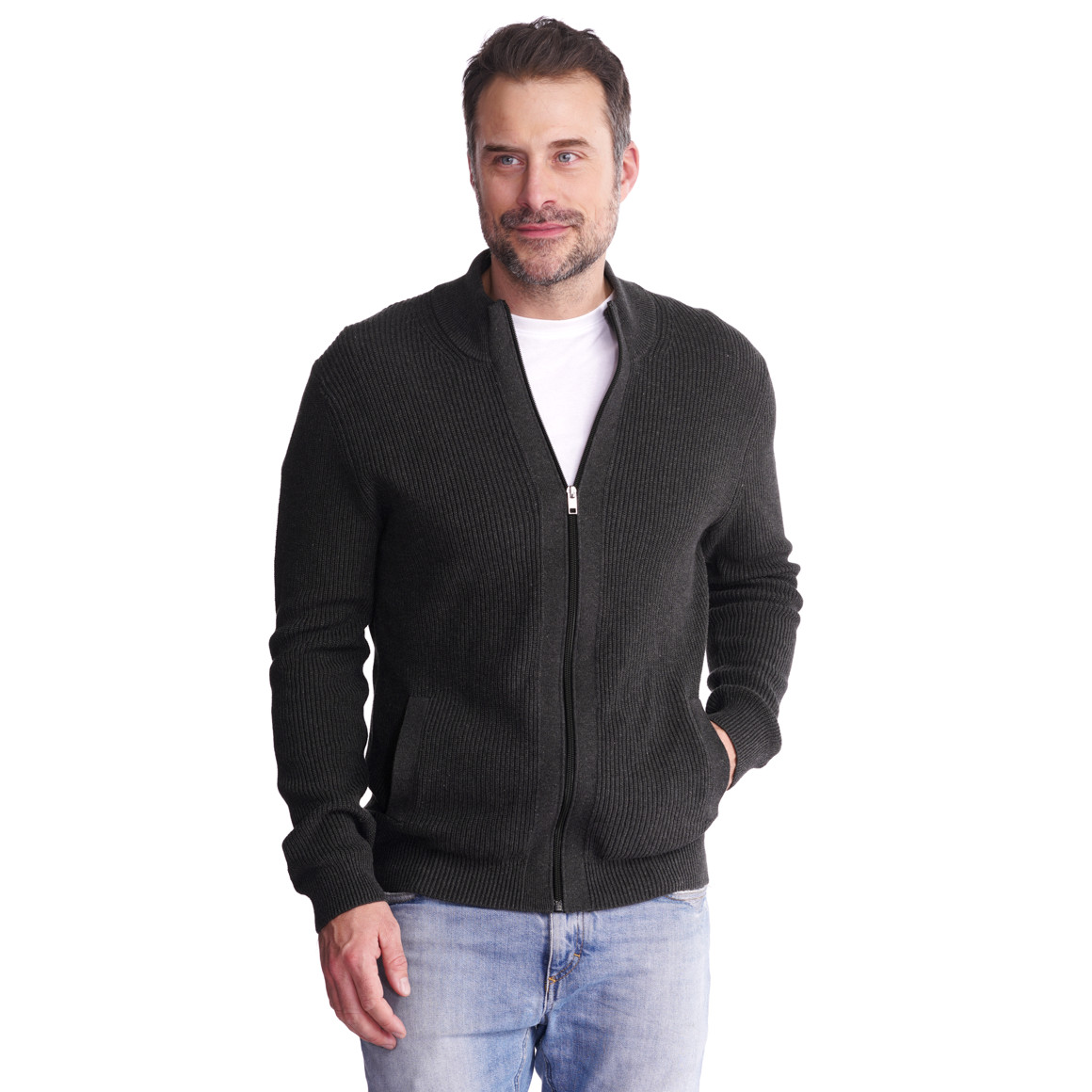 Herren Strickjacke mit Reißverschluss