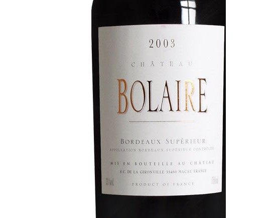 Château Bolaire Rouge 2012 Bordeaux Bordeaux Supérieur