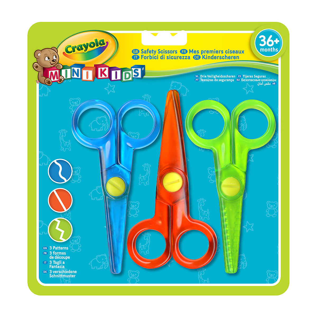 MINI KIDS Meine erste Schere, 3 Stück Kinderscheren mit Muster