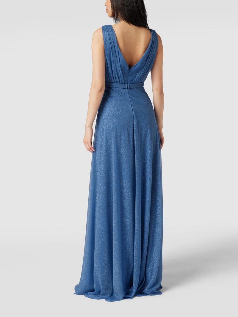 Abendkleid mit Taillenpasse in bleu