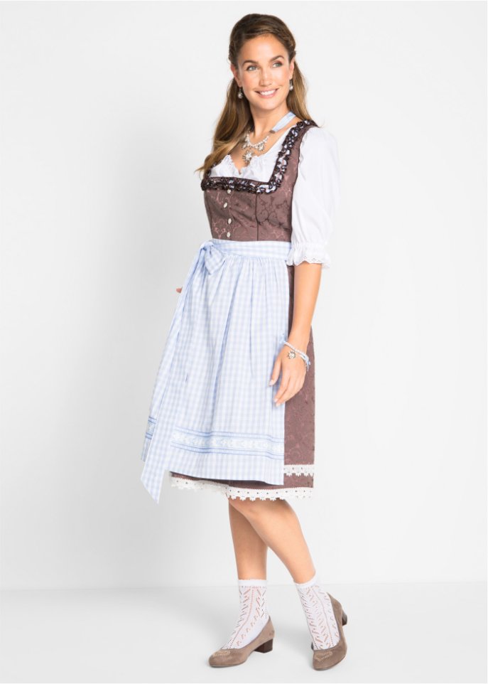 Dirndl mit Schürze, knieumspielend (2-tlg. Set)