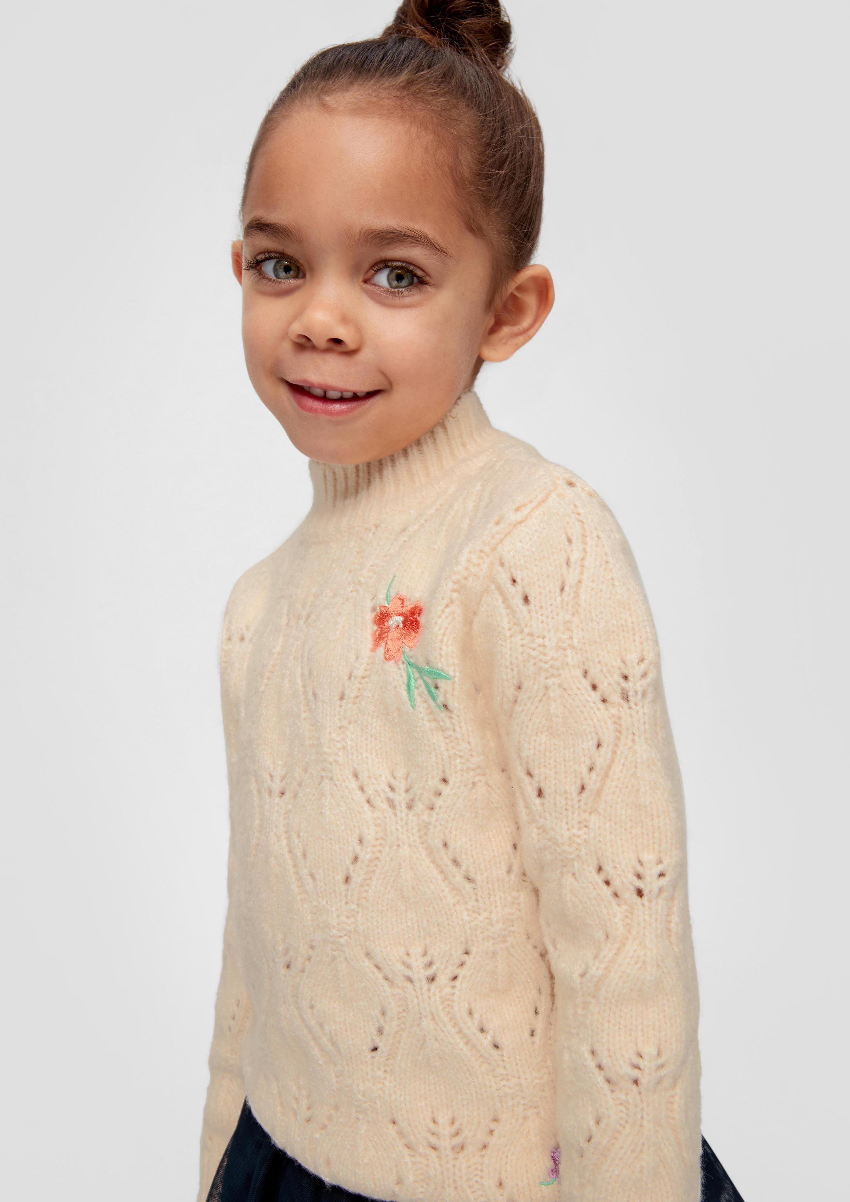 Pullover mit Blüten-Stickerei  2133916-0805