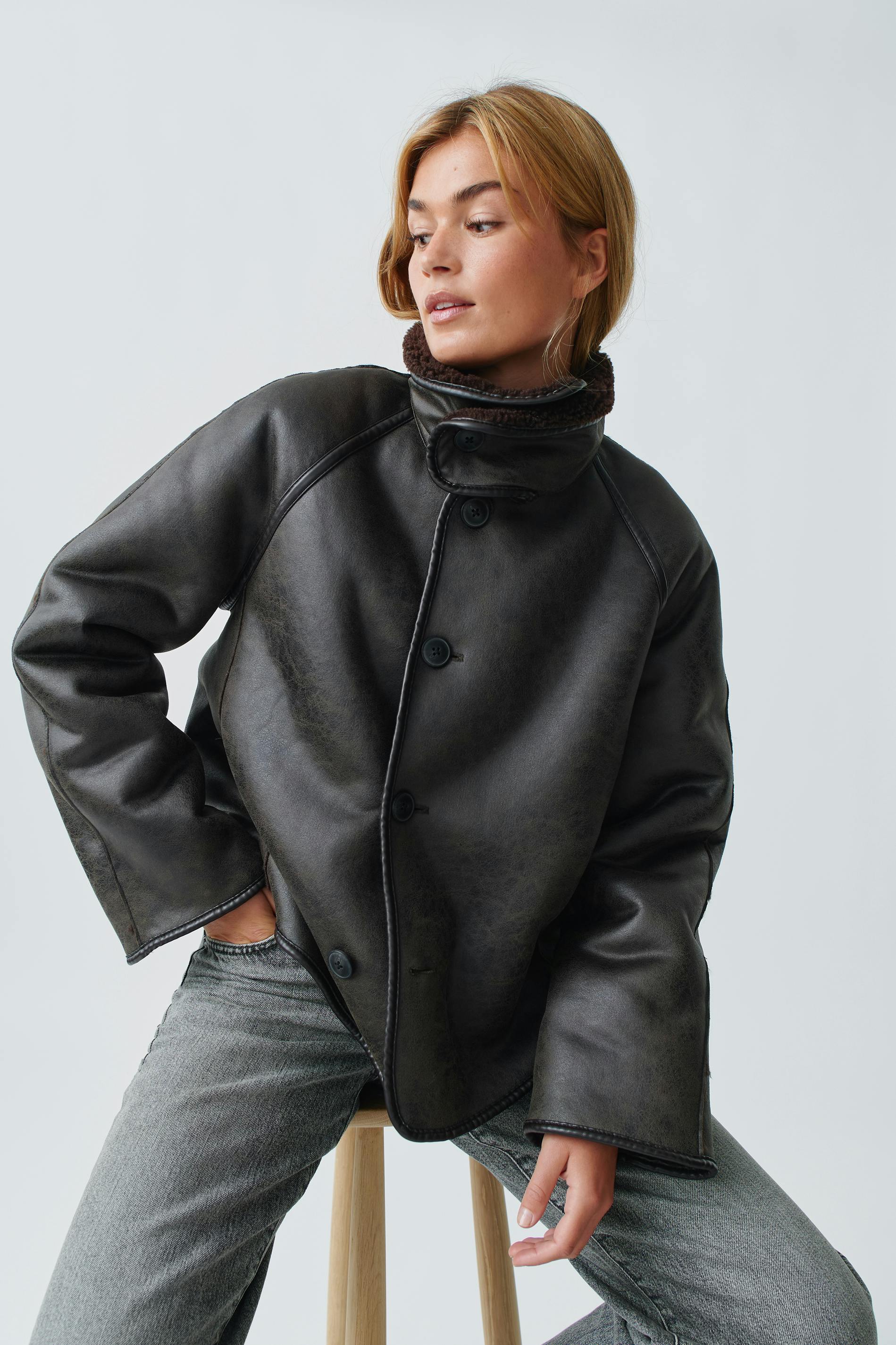 Reversible teddy jacket