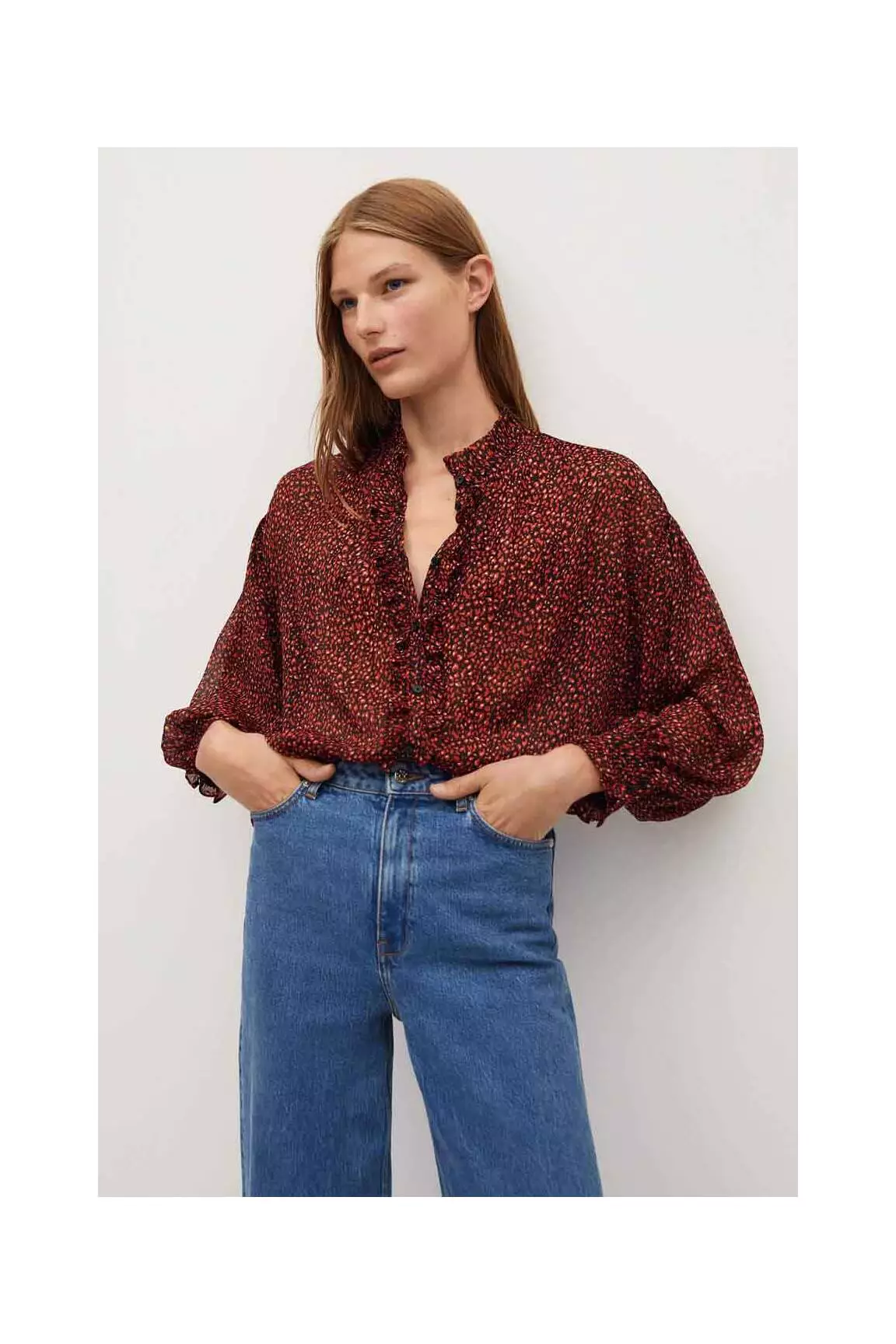 Mango Chemisiers Femme couleur rouge