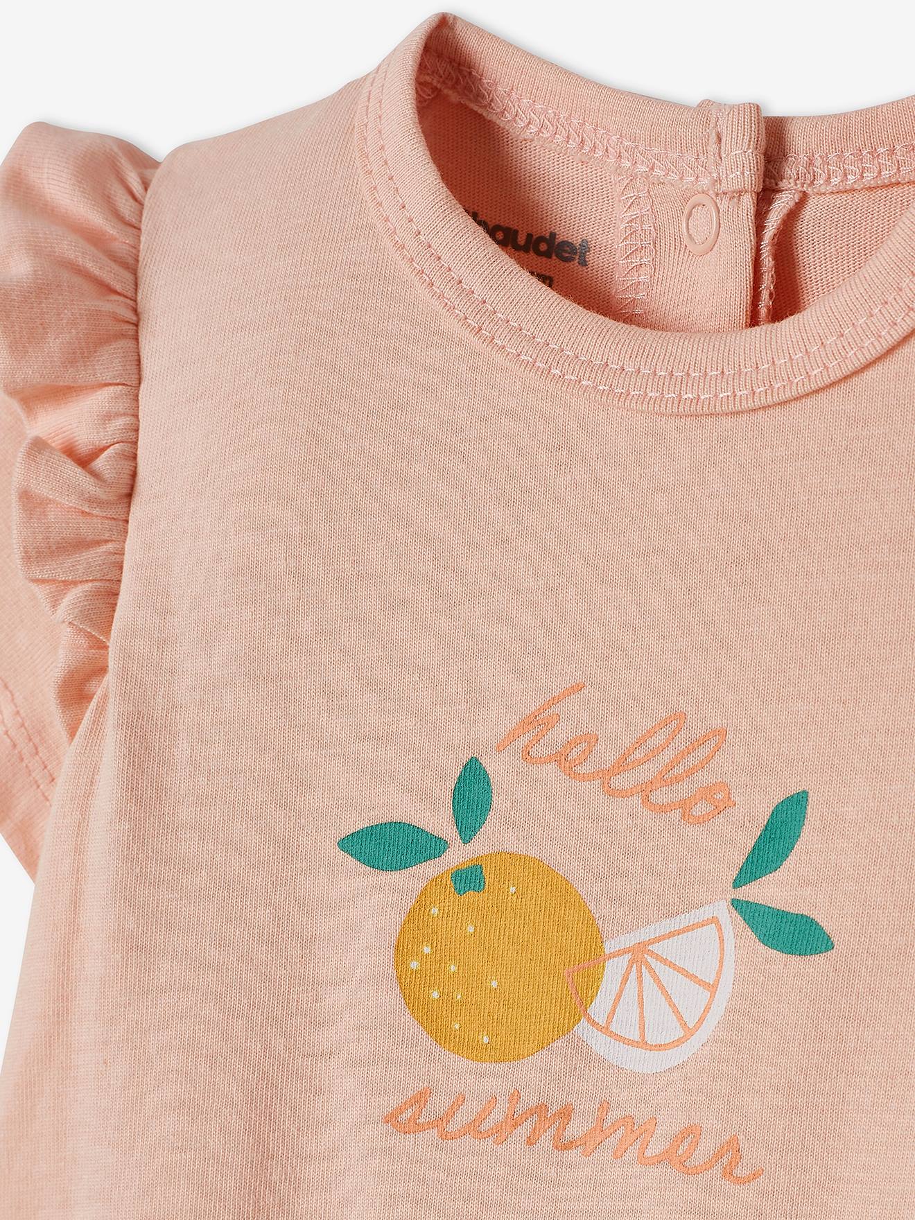 Lot de 2 pyjamas combishort bébé fille ouverture dos lot rose pâle