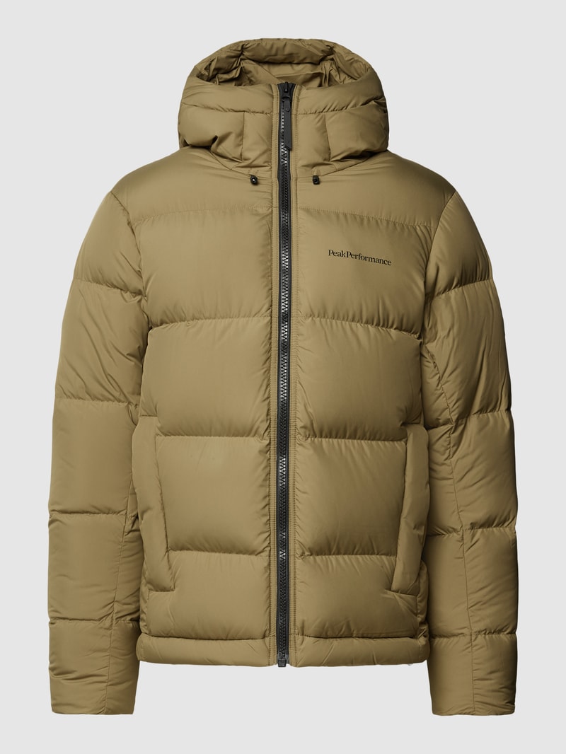 Daunenjacke mit Kapuze Modell 'Rivel' in olivgrün