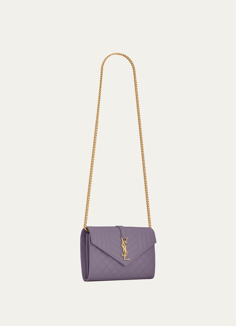 Peněženka Saint Laurent Envelope z telecí kůže s popruhem přes rameno