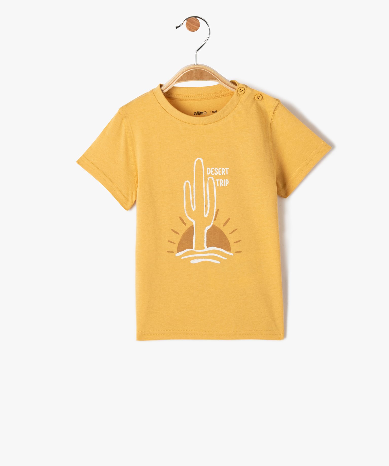 Tee-shirt bébé Garçon à manches courtes et message humor... jaune | GEMO