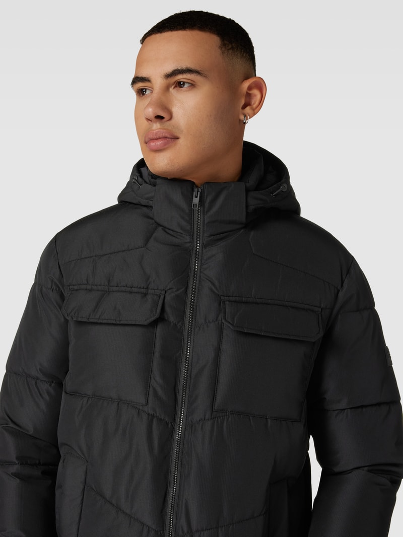 Steppjacke mit Kapuze Modell 'MASON' in schwarz