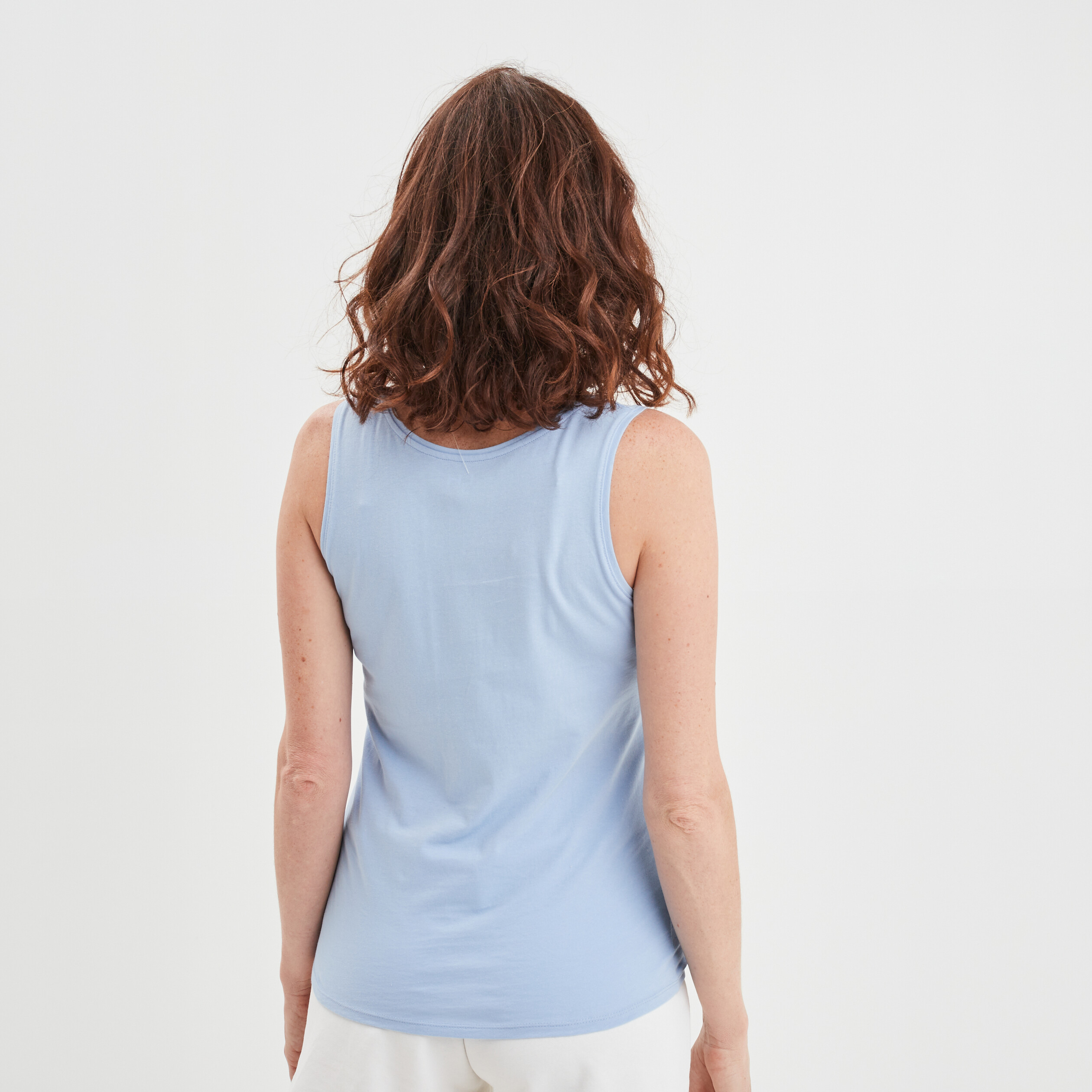 Débardeur bretelles larges coton bleu clair femme | La Halle