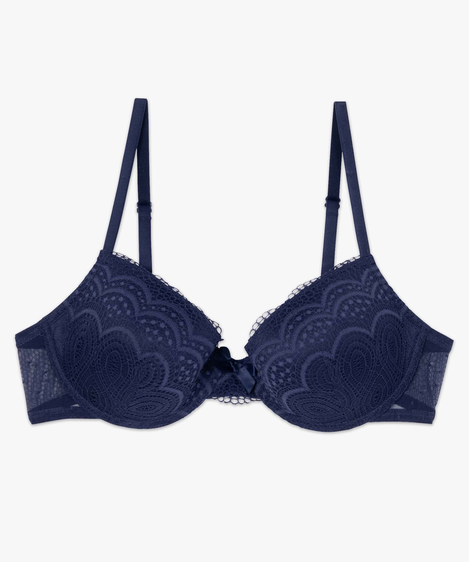 Soutien-gorge corbeille en dentelle à armatures femme bleu | GEMO