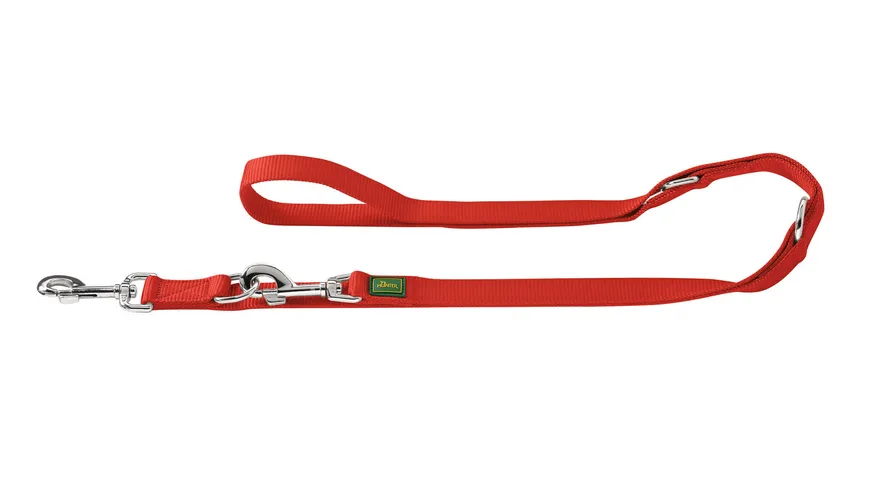 Hunter Verstellbare Hunde Nylon Führleine Extra Long, Farbe: Rot, Länge: 300 cm, Breite: 15 mm