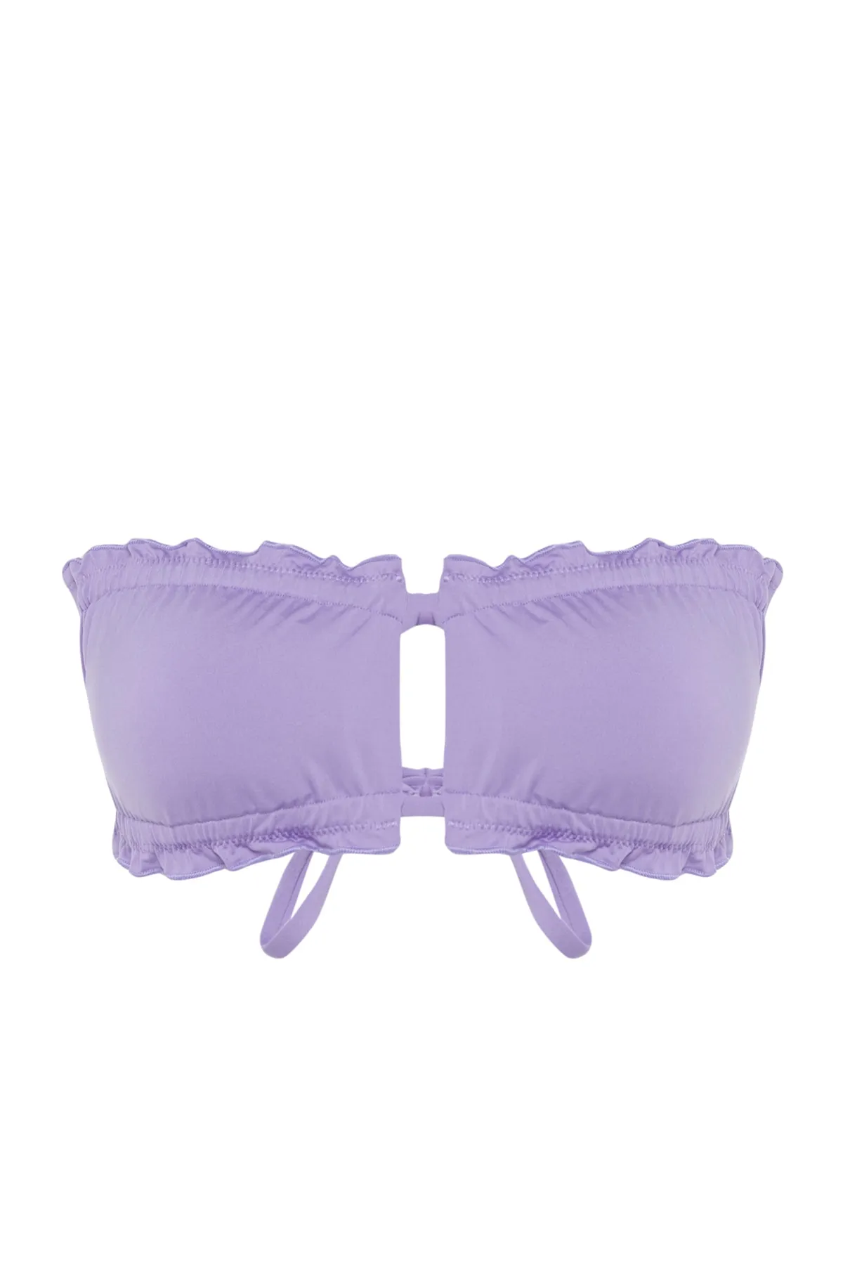 Trendyol Collection  Lilafarbenes, trägerloses Bikinioberteil mit Ausschnitt/Fenster TBESS23BU00335