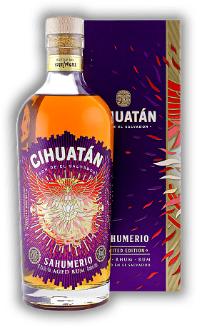 Ron Cihuatan Sahumerio Limited Edition 2020 Ron Cihuatan Sahumerio Limited Edition 2020 Der erste Rum aus El Salvador.  0,7	 Liter - Vol 45,2%