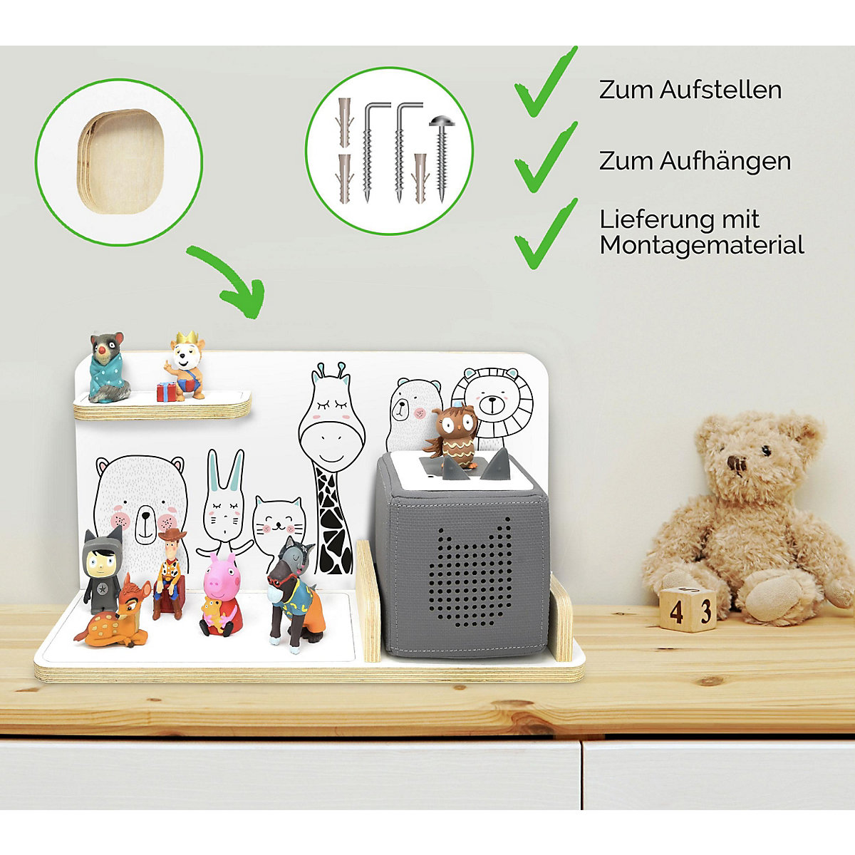 Regal für Musikbox Tiere, klein - geeignet für Toniebox