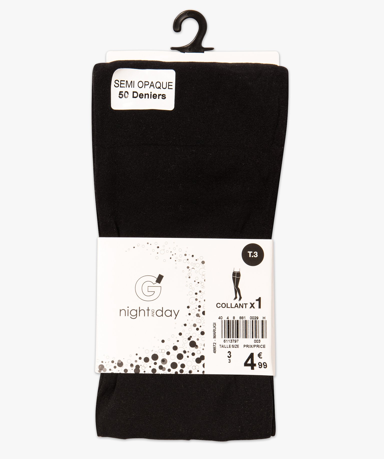 Collants semi-opaques unis 50 Deniers noir | GEMO