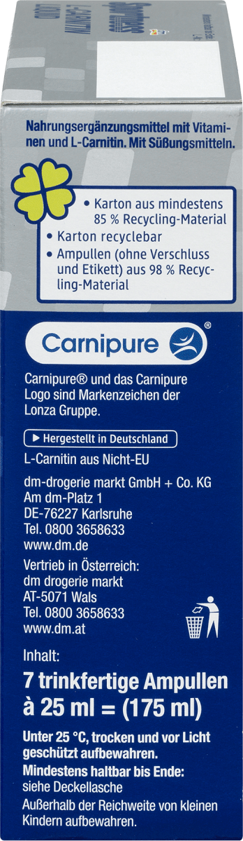 L-Carnitin Liquid, Orange-Geschmack, 7 Stück à 25 ml, 175 ml