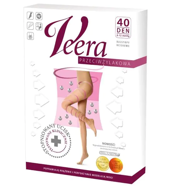Veera pėdkelnės nuo varikozės, 40 DEN, natūralios spalvos, 3 dydis