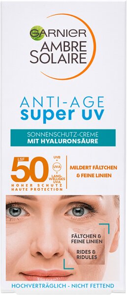 Garnier Ambre Solaire Anti-Age Super UV Sonnenschutz-Creme LSF 50 Sonnencreme