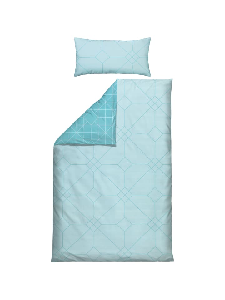 Erwin Müller Mako-Satin Wendebettwäsche in blau günstig kaufen