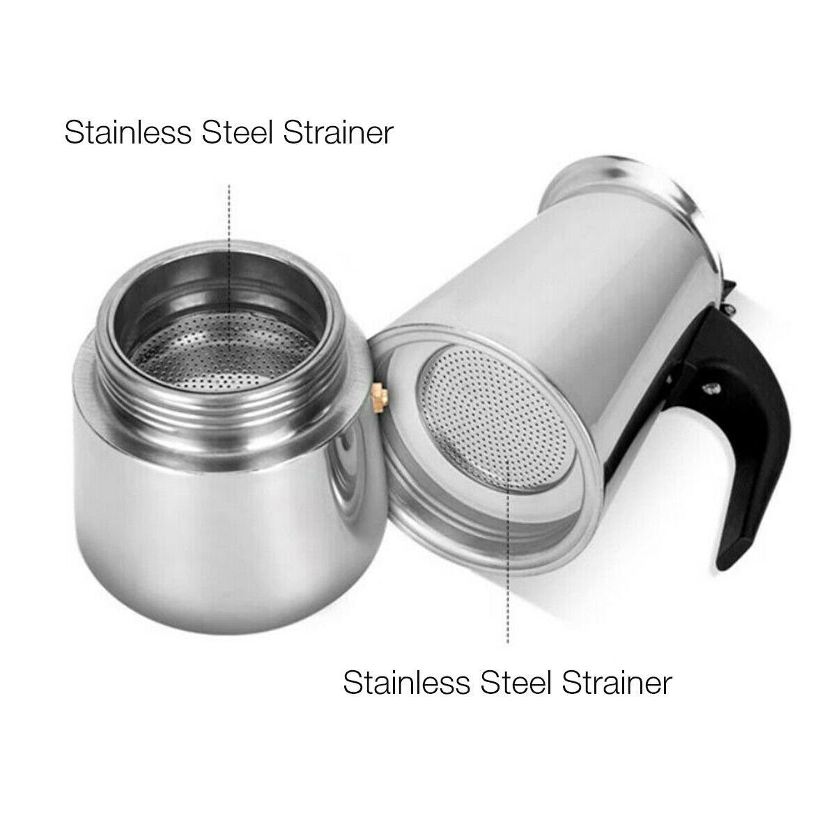 BlingBin Espressokocher Espressokocher Edelstahl 6 9 12 Tassen Espressokanne, 6l Kaffeekanne