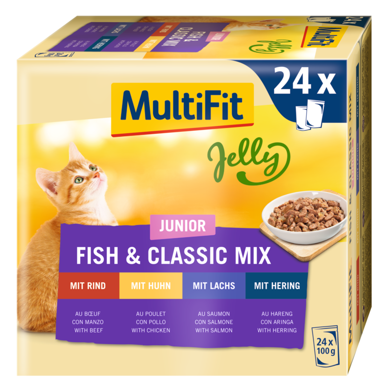 MultiFit Nassfutter MultiFit Junior Jelly Fish & Classic Mix Multipack 24x100 g