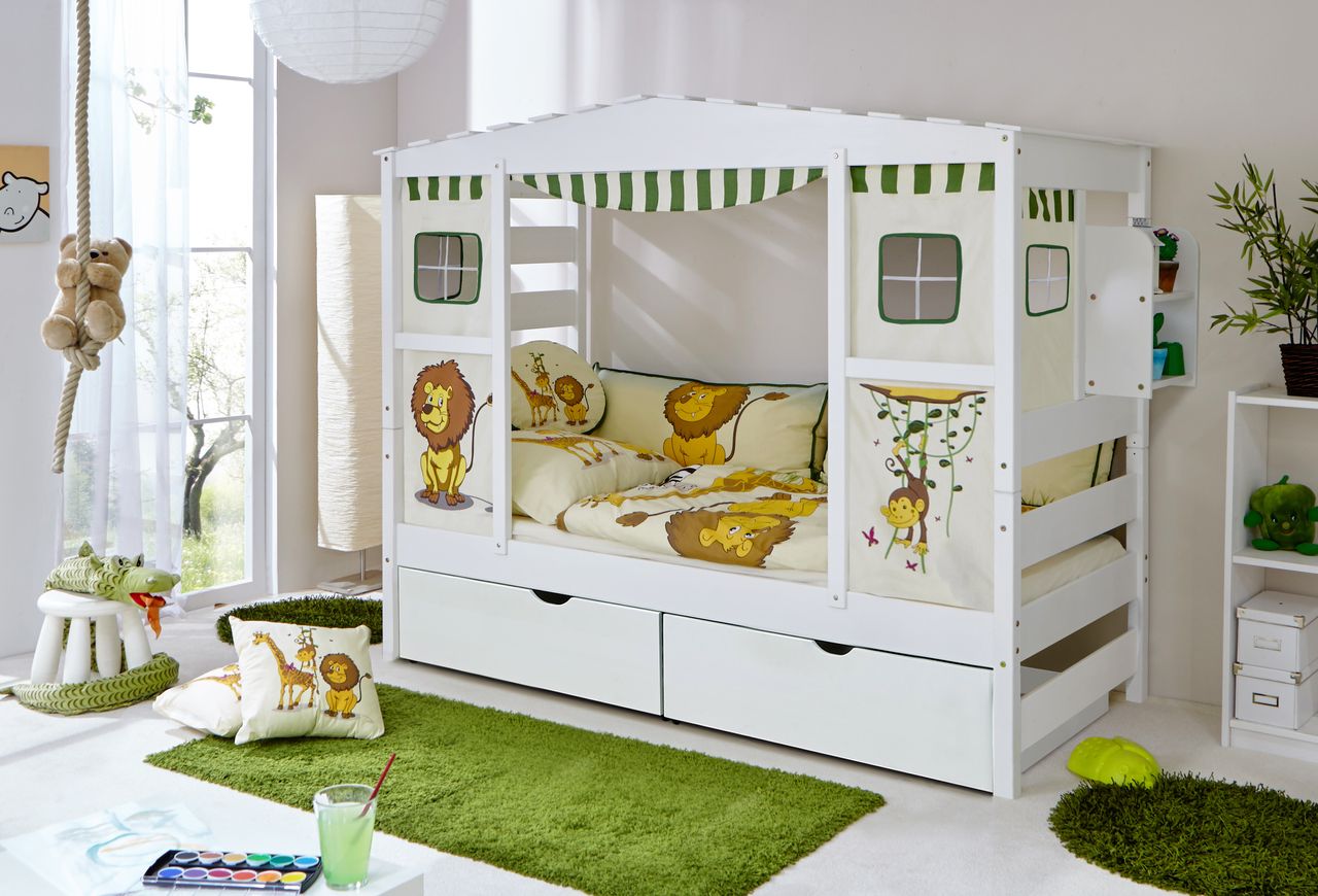 Ticaa Hausbett Safari Var 4 - mit 2er Schubkasten