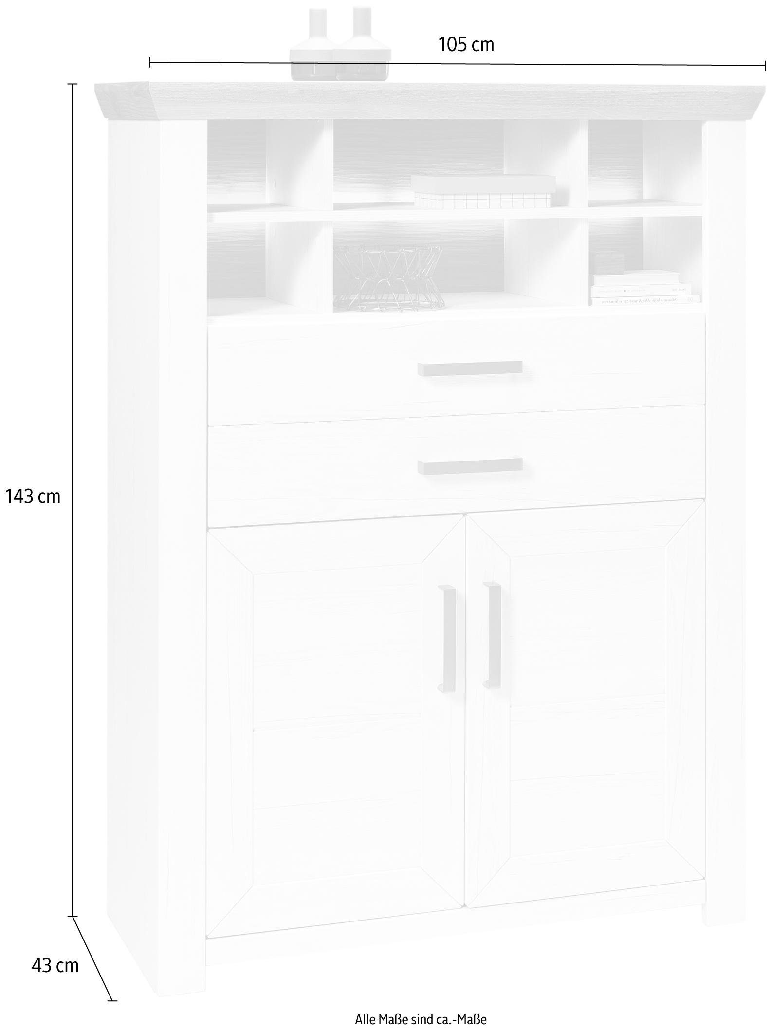 set one by Musterring Highboard york, Typ 16, Breite 105 cm