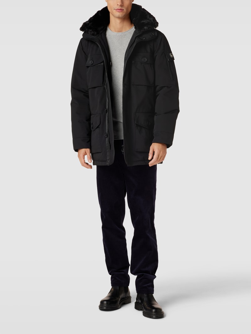 Jacke mit herausnehmbarer Kapuze Modell 'DISCOVERY' in schwarz