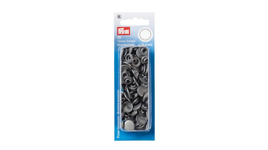 Prym nähfreie Druckknöpfe Color Snaps rund 12,4 mm silbergrau silbergrau
