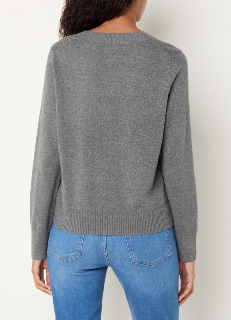 Marc O'Polo Denim Fine-knit wool blend pullover with V-neck