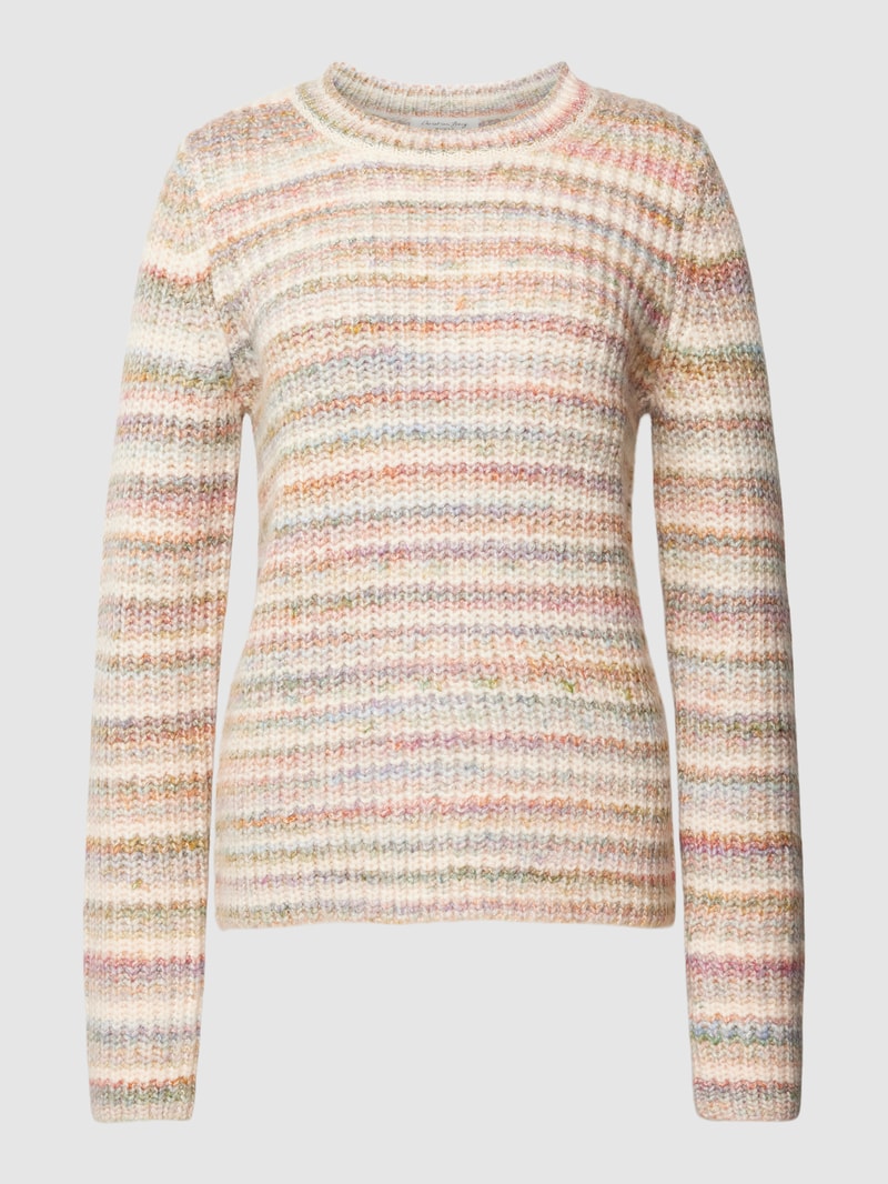 Strickpullover mit Streifenmuster in apricot