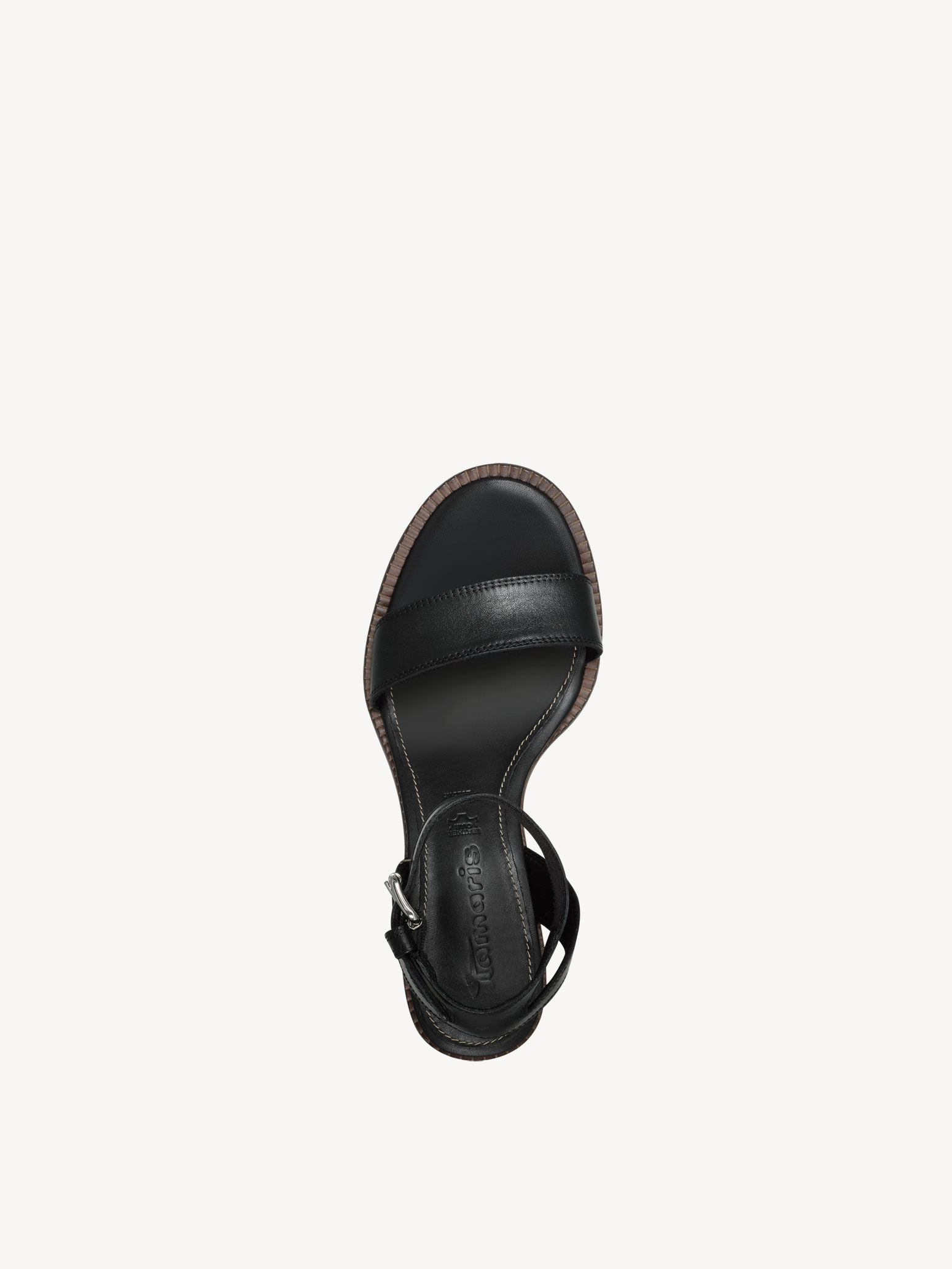 Sandale à talon en cuir - noir