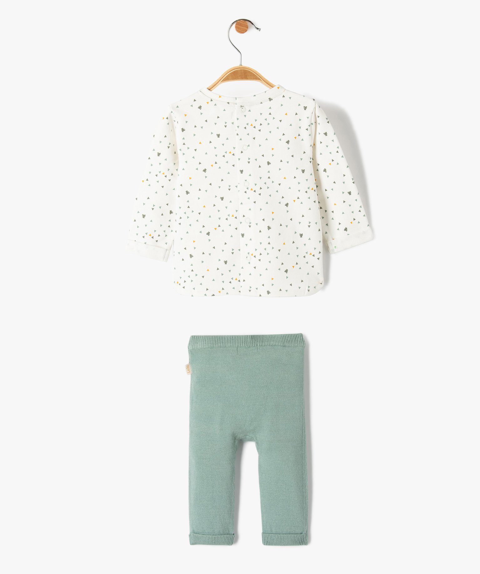 Ensemble bébé 2 pièces : tunique + pantalon en tricot - L... vert | GEMO