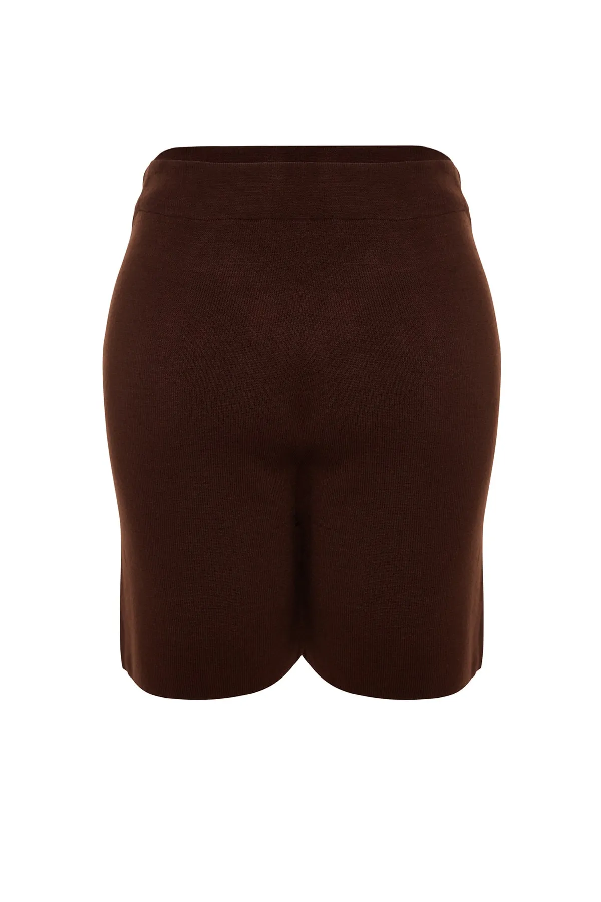Trendyol Curve  Dunkelbrauner Mini-Strick-Shorts-Rock TBBAW23AZ00053