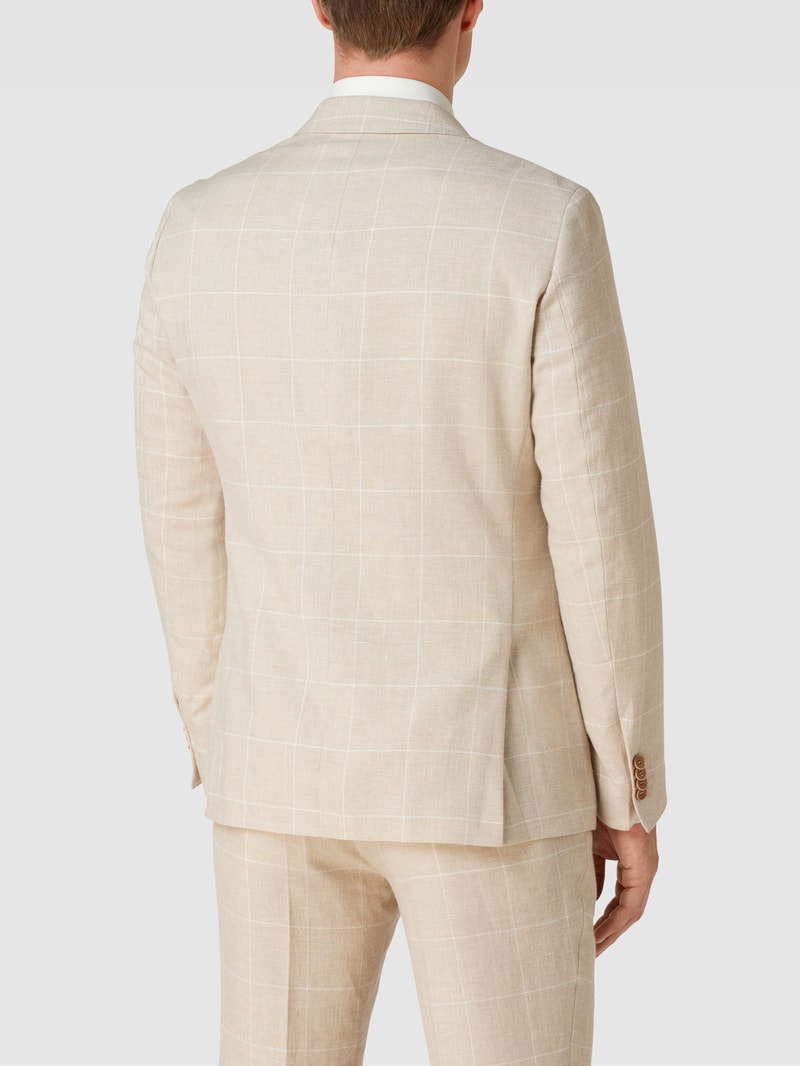 Slim Fit 2-Knopf-Sakko mit Kissing Buttons in sand