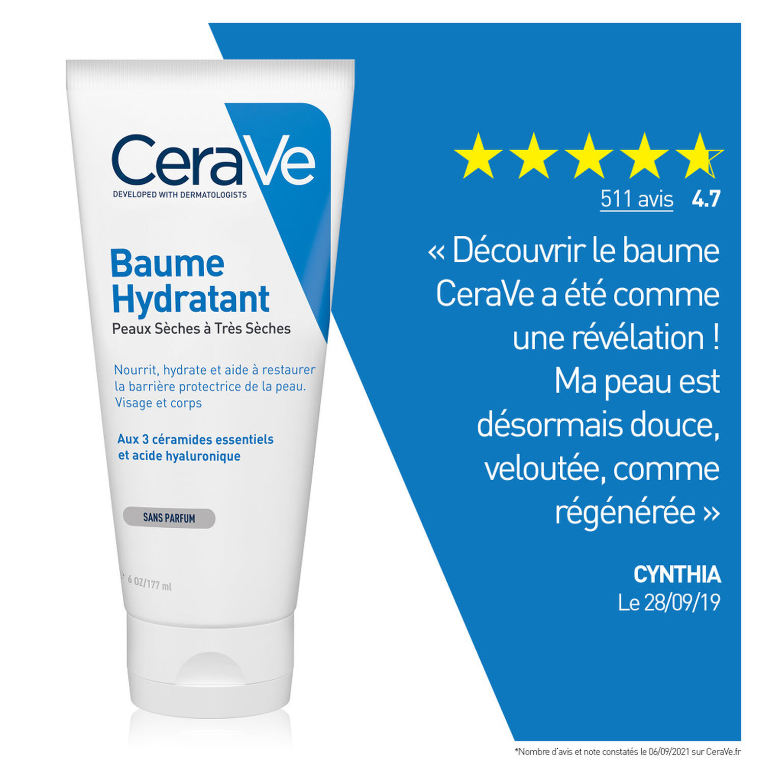 Cerave Baume Hydratant Peau Sèche à Très Sèche