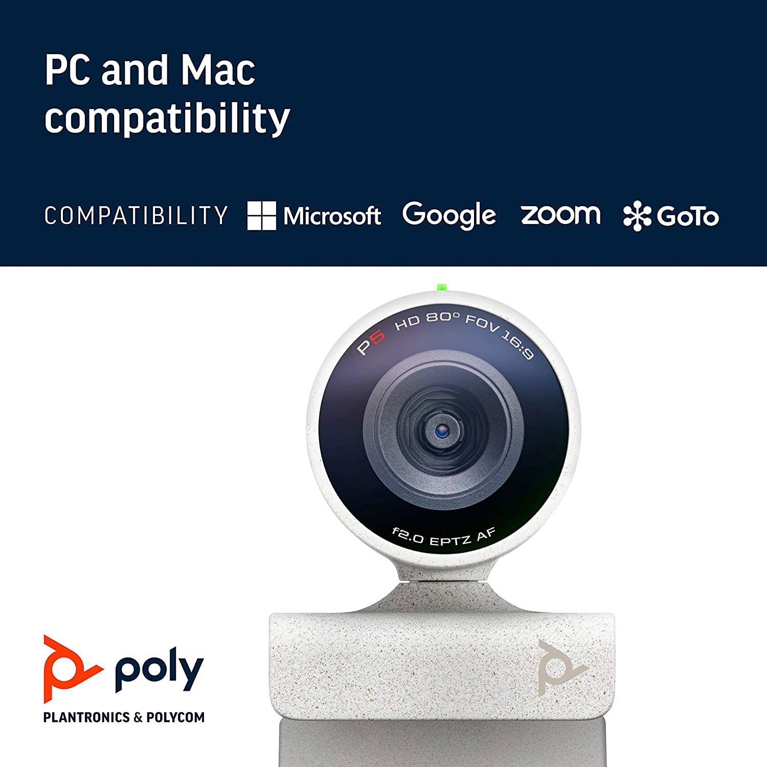 Poly Studio P5 USB HD Webcam (Full HD, Bundle mit Sync 20)