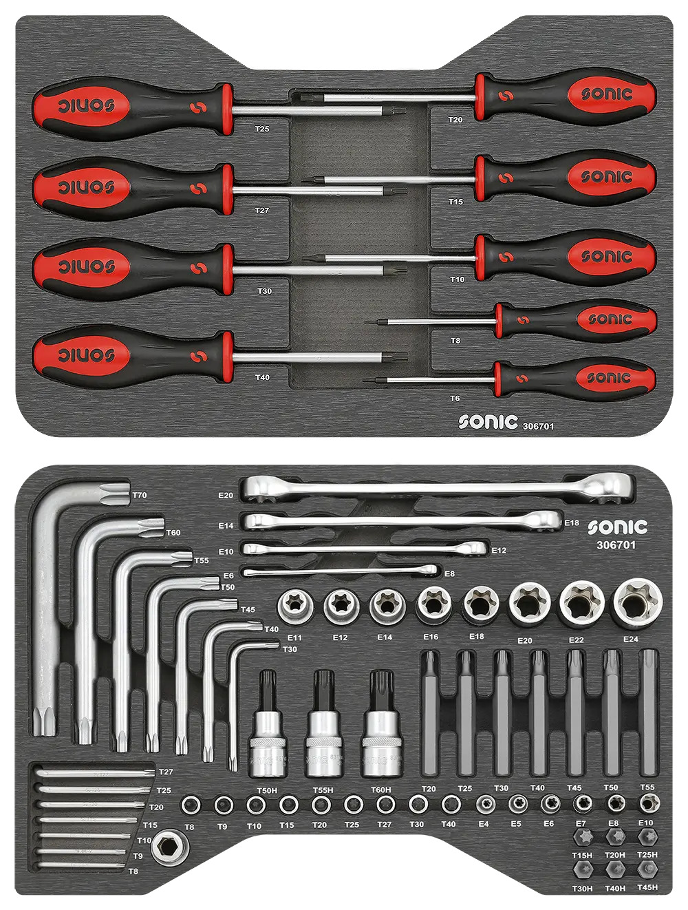 Conjunto de ferramentas Sonic 306701 com encaixe.