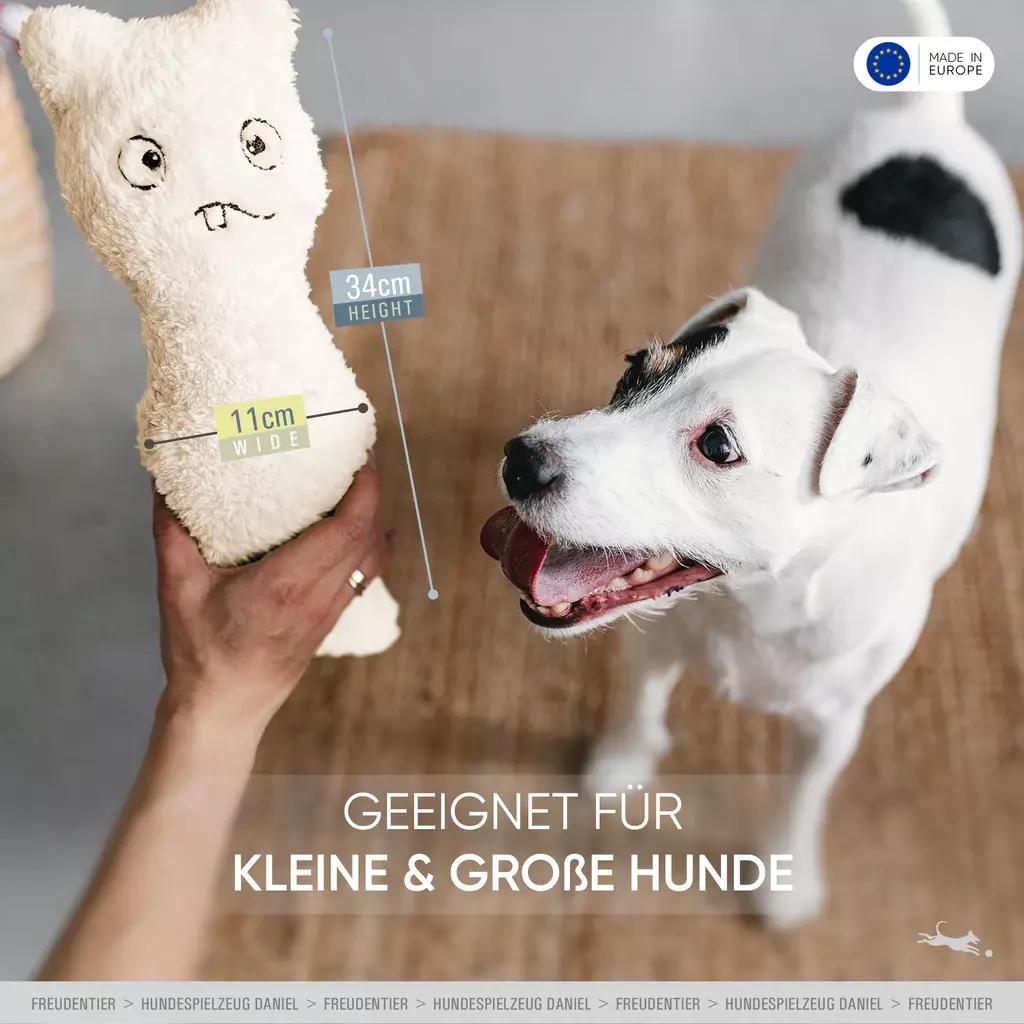 Freudentier Kuscheltiere Freudentier nachhaltiges Hundespielzeug Daniel