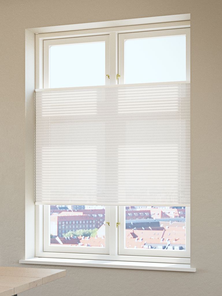HVEN plisségardin 60x130 cm topp/bunn hvit