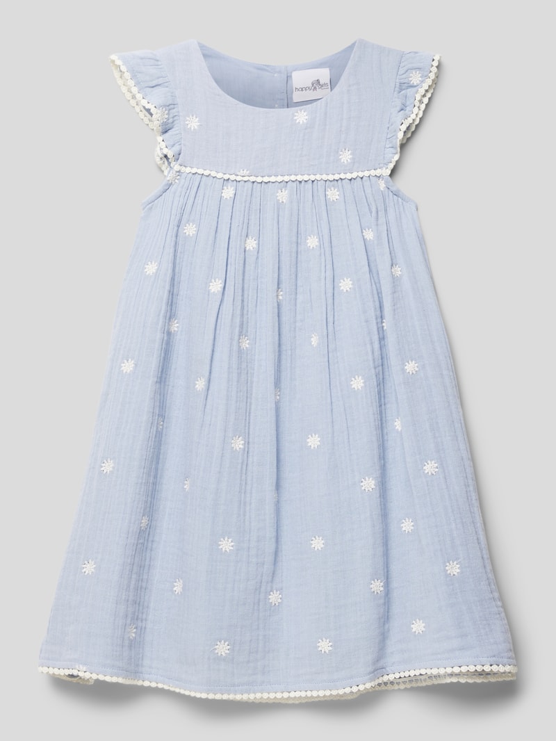 Kleid aus Baumwolle mit floralem Muster in bleu