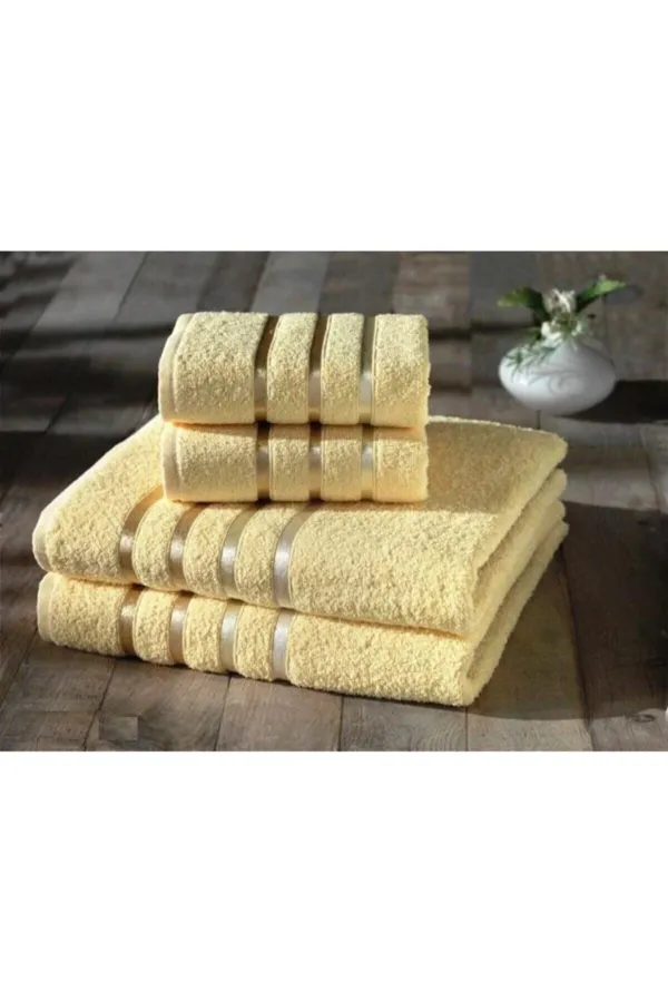 Karna Home  Bale 4-teiliges Badetuch-Set Gelb