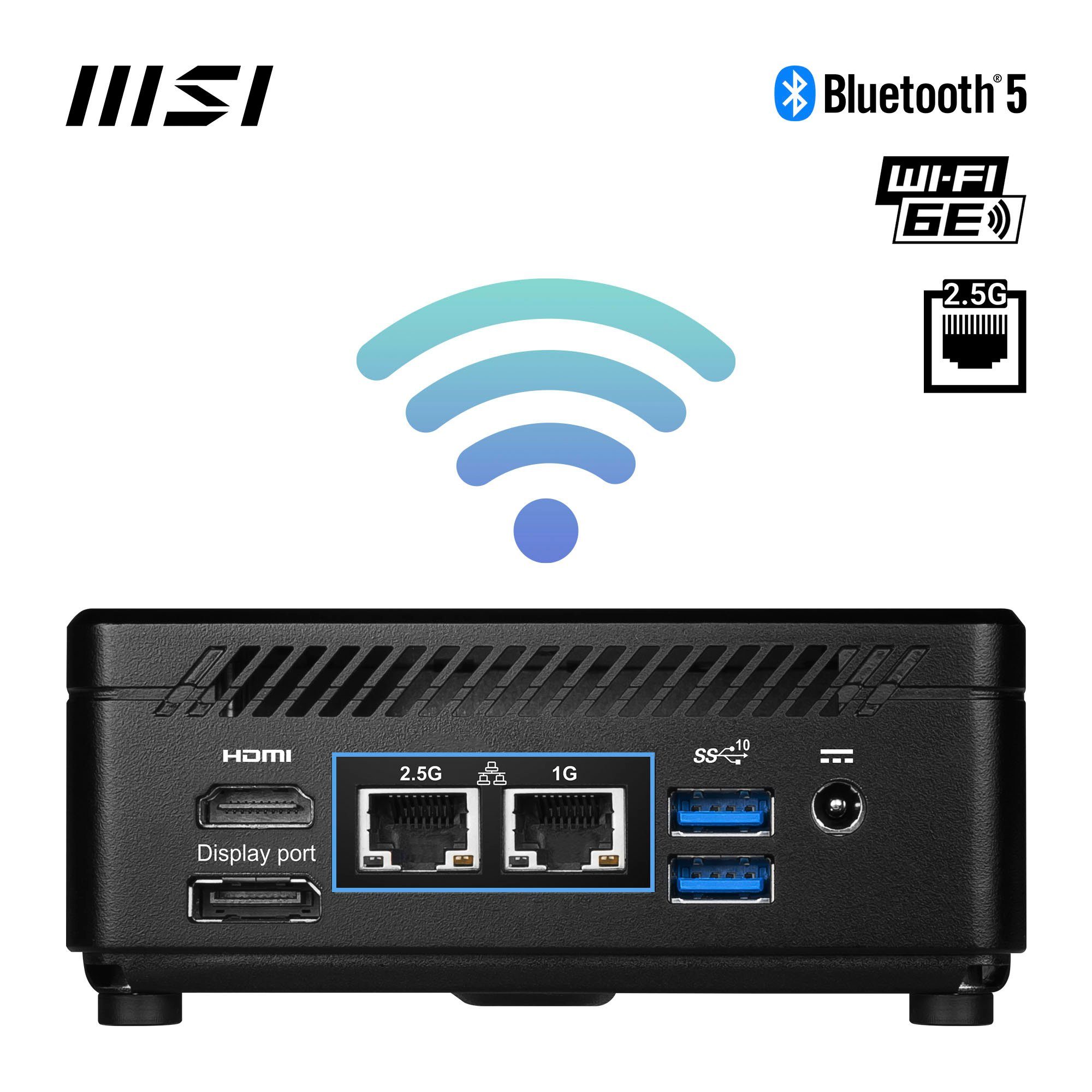 MSI CUBI 5 12M-021BDE Mini-PC (Intel Core i5 1255U, Iris® Xe Graphics, Luftkühlung)