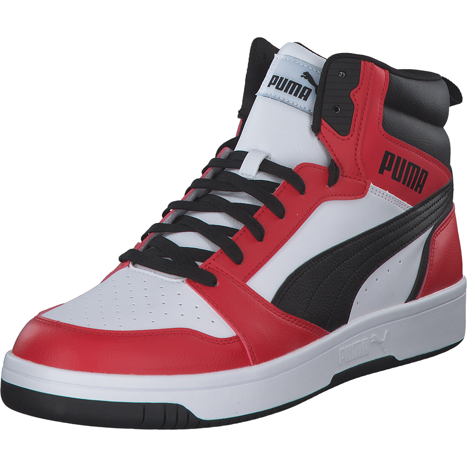 Puma Rebound v6 392326, Sneakers High, Herren, White-PUMA Black-For All Ti