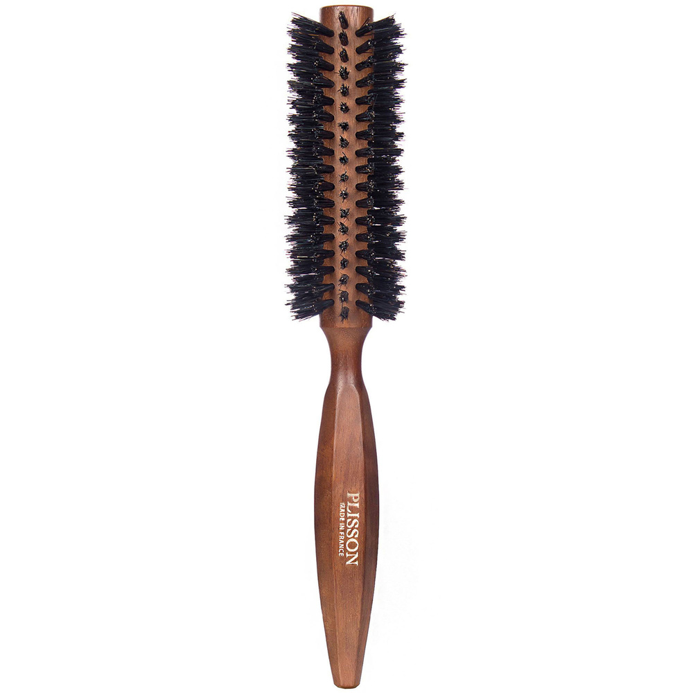 plisson 1808 Brosse à cheveux brushing ronde 12 rangs - Bois et Pur Sanglier Brosse à Cheveux