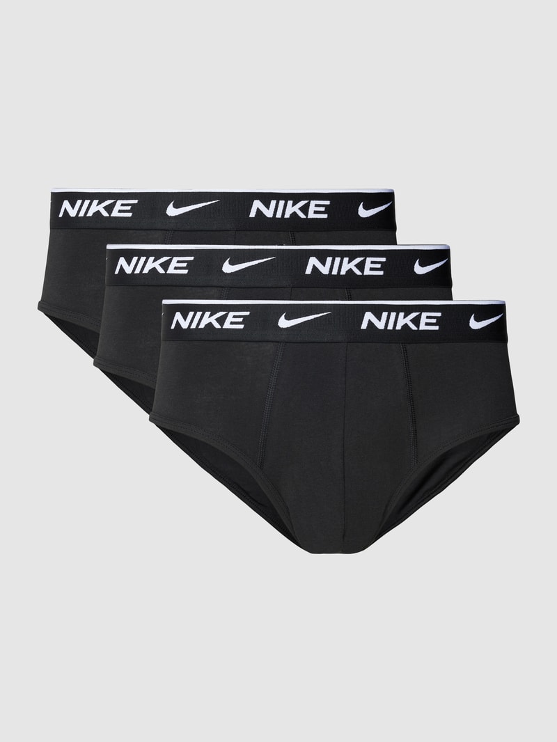 Slip mit elastischem Logo-Bund in schwarz